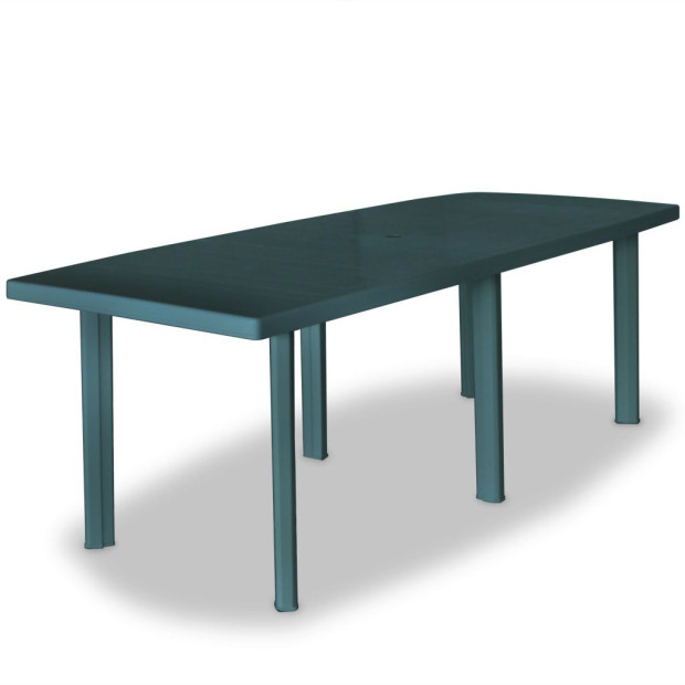 9 Piece Outdoor Dining Set Plastic Green Image 3