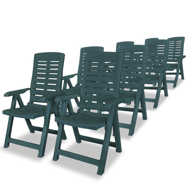 9 Piece Outdoor Dining Set Plastic Green Image 4