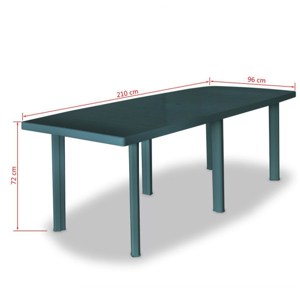 9 Piece Outdoor Dining Set Plastic Green Image 10