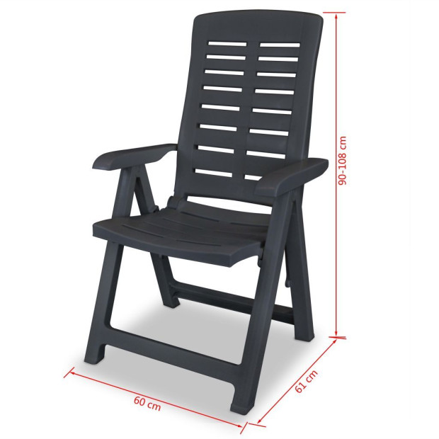 5 Piece Outdoor Dining Set Plastic Anthracite Image 11