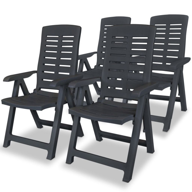 5 Piece Outdoor Dining Set Plastic Anthracite Image 4