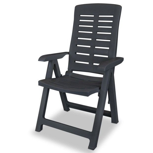 5 Piece Outdoor Dining Set Plastic Anthracite Image 6