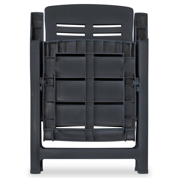 5 Piece Outdoor Dining Set Plastic Anthracite Image 8