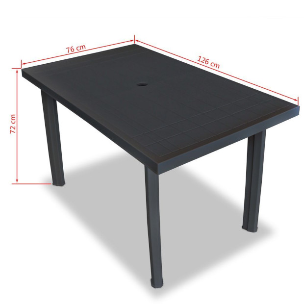 5 Piece Outdoor Dining Set Plastic Anthracite Image 10