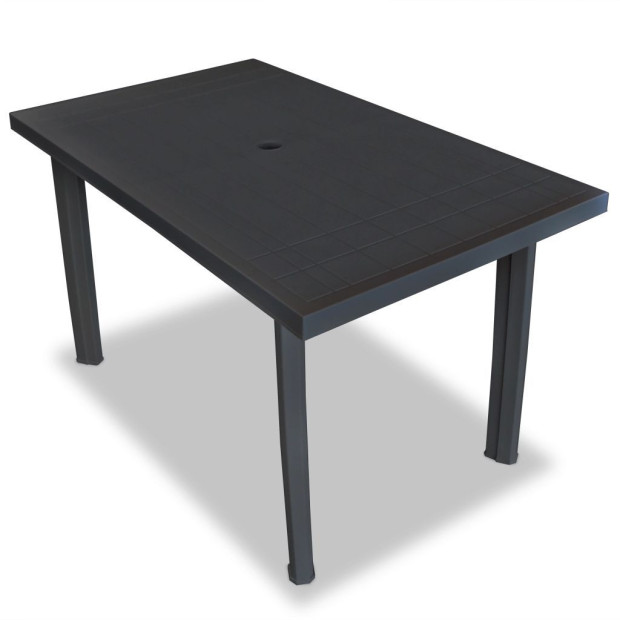 7 Piece Outdoor Dining Set Plastic Anthracite Image 3