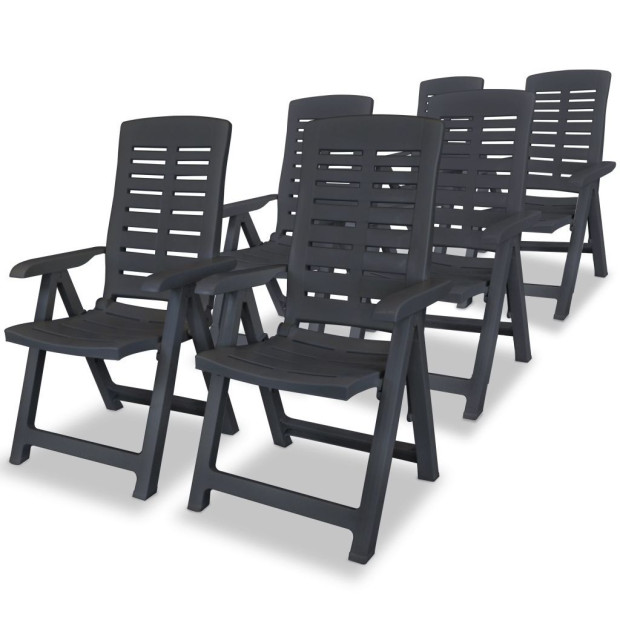 7 Piece Outdoor Dining Set Plastic Anthracite Image 4