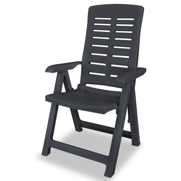 7 Piece Outdoor Dining Set Plastic Anthracite Image 6