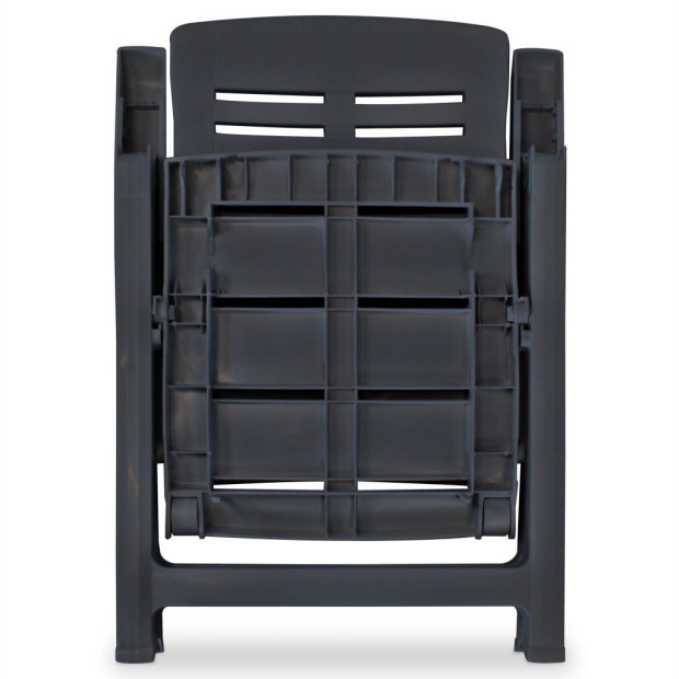 7 Piece Outdoor Dining Set Plastic Anthracite Image 8