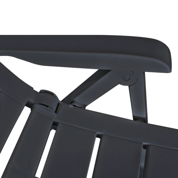 7 Piece Outdoor Dining Set Plastic Anthracite Image 9