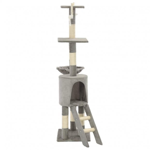 Cat Tree With Sisal Scratching Posts 138 Cm Grey Image 4