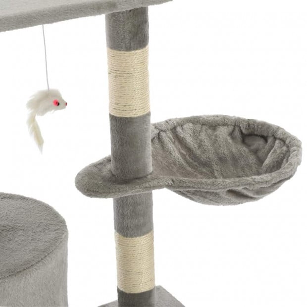 Cat Tree With Sisal Scratching Posts 138 Cm Grey Image 7