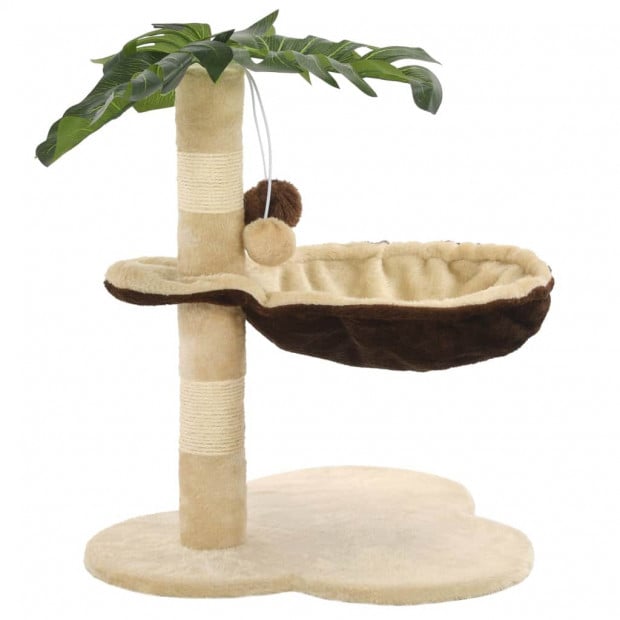Cat Tree With Sisal Scratching Post 50 Cm Beige And Brown Image 2
