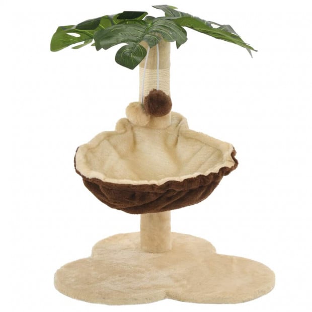 Cat Tree With Sisal Scratching Post 50 Cm Beige And Brown Image 3