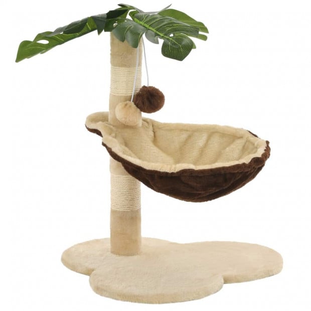 Cat Tree With Sisal Scratching Post 50 Cm Beige And Brown Image 4