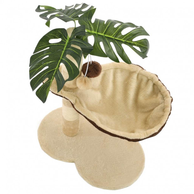 Cat Tree With Sisal Scratching Post 50 Cm Beige And Brown Image 5
