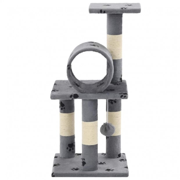Cat Tree With Sisal Scratching Poasts 65 Cm Grey Paw Prints Image 2
