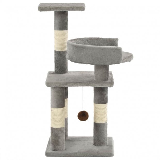 Cat Tree With Sisal Scratching Posts 65 Cm Grey Image 3