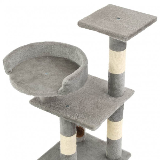 Cat Tree With Sisal Scratching Posts 65 Cm Grey Image 4