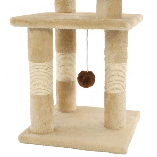 Cat Tree With Sisal Scratching Posts 65 Cm Beige Image 5
