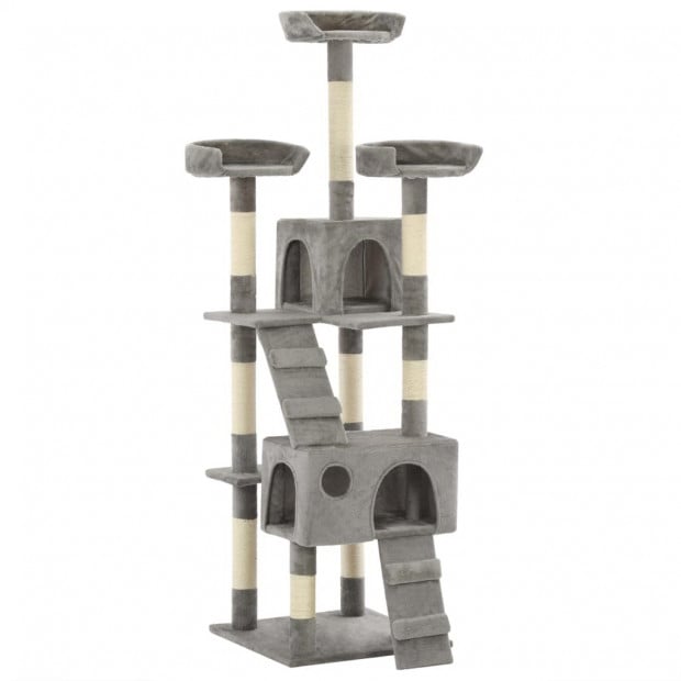 Cat Tree With Sisal Scratching Posts 170 Cm Grey Image 2