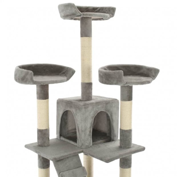 Cat Tree With Sisal Scratching Posts 170 Cm Grey Image 5