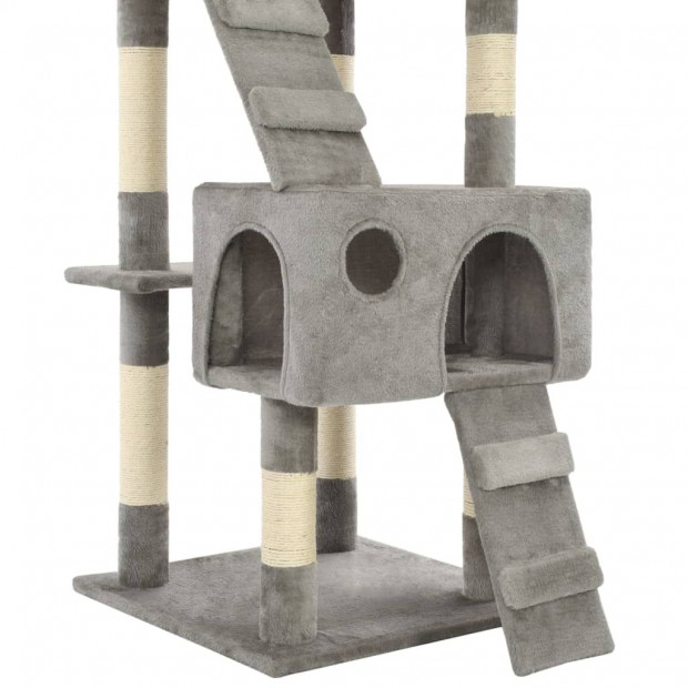 Cat Tree With Sisal Scratching Posts 170 Cm Grey Image 6