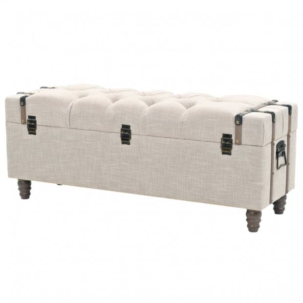 Storage Bench Set 3 Pcs 112x37x45 Cm Solid Wood And Steel Image 6