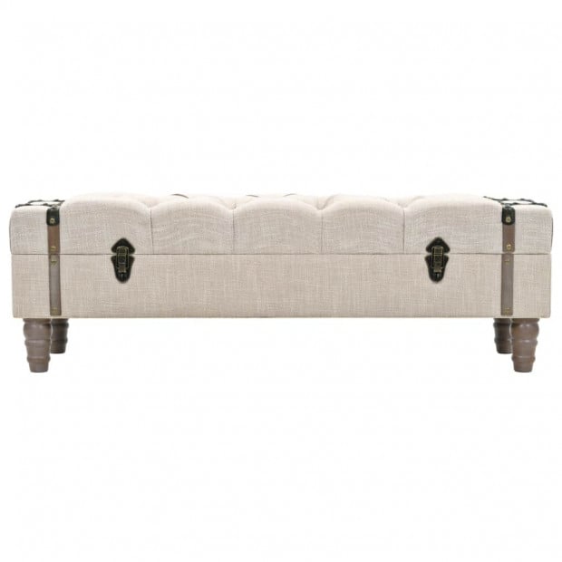 Storage Bench Solid Wood And Steel 111x34x37 Cm Image 4