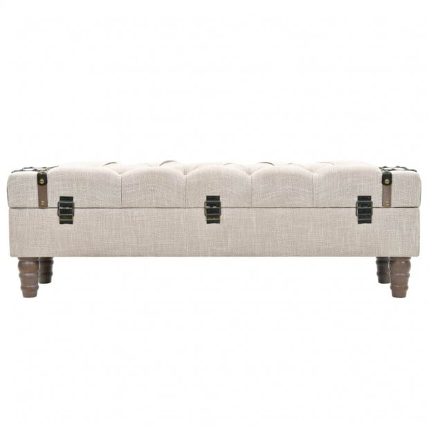 Storage Bench Solid Wood And Steel 111x34x37 Cm Image 5