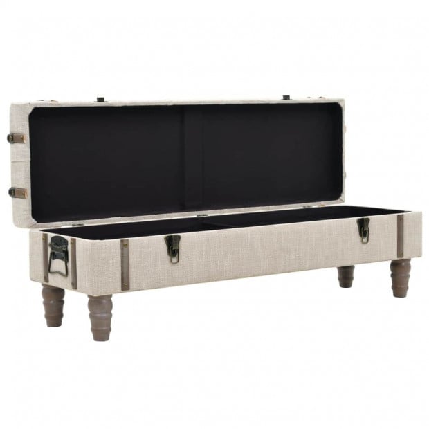 Storage Bench Solid Wood And Steel 111x34x37 Cm Image 7