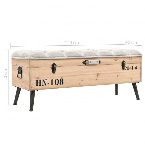 Storage Bench 120x40x50cm Solid Wood And MDF Image 10