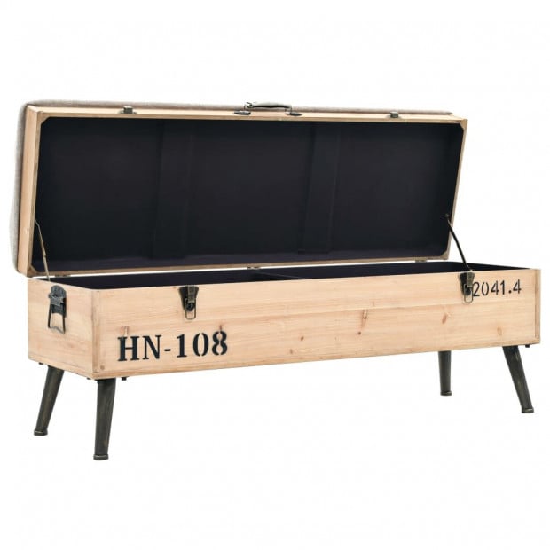 Storage Bench 120x40x50cm Solid Wood And MDF Image 6