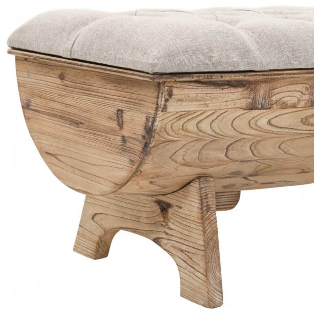 Storage Bench 103x51x44 Cm Solid Wood And Fabric Image 6