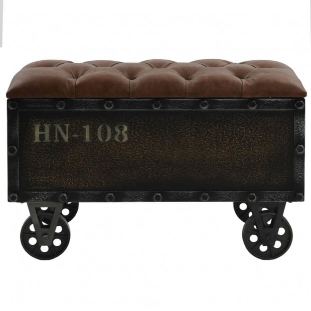 Storage Bench 80.5x41x50 Cm Solid Wood And Artificial Leather Image 4