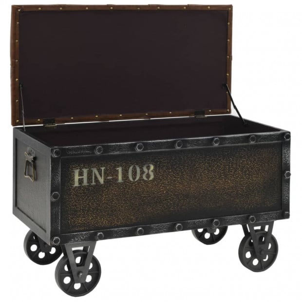 Storage Bench 80.5x41x50 Cm Solid Wood And Artificial Leather Image 6
