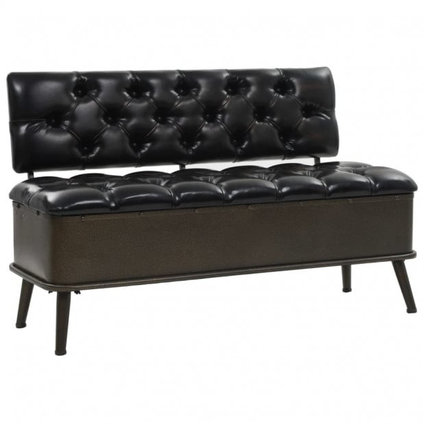 Storage Bench With Backrest Faux Leather 120x52x75 cm