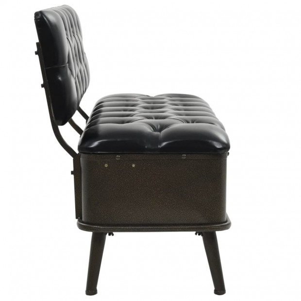 Storage Bench With Backrest Faux Leather 120x52x75 cm Image 3
