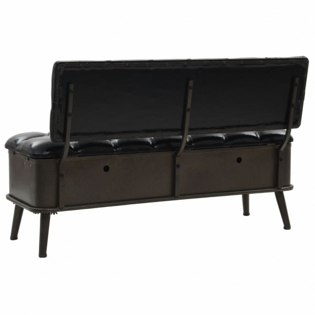 Storage Bench With Backrest Faux Leather 120x52x75 cm Image 4