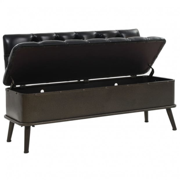 Storage Bench With Backrest Faux Leather 120x52x75 cm Image 5
