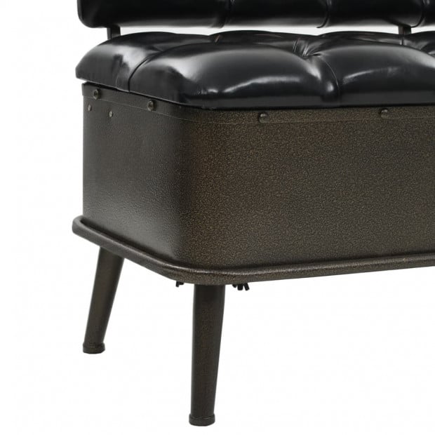 Storage Bench With Backrest Faux Leather 120x52x75 cm Image 6