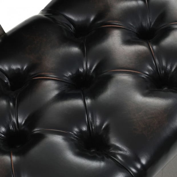 Storage Bench With Backrest Faux Leather 120x52x75 cm Image 8