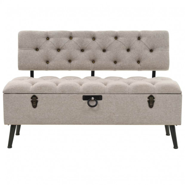 Storage Bench With Backrest 121x53x78 Cm Fabric Image 2