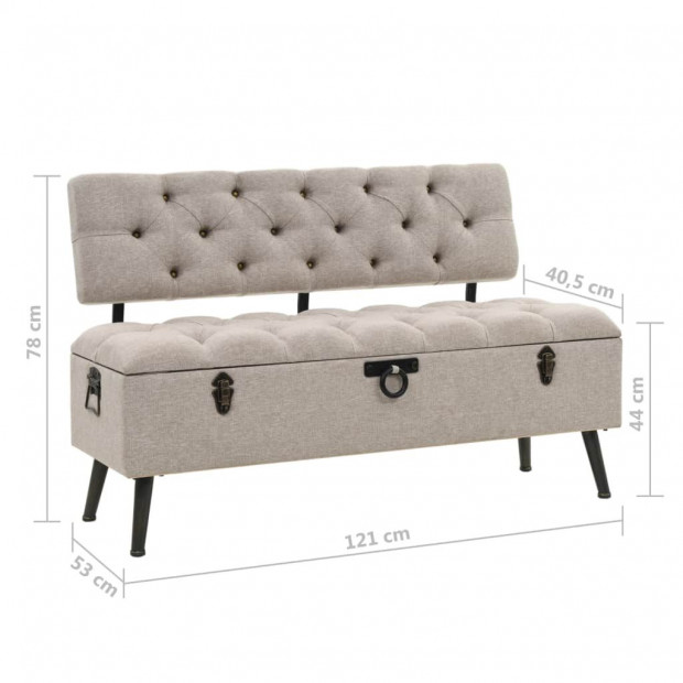 Storage Bench With Backrest 121x53x78 Cm Fabric Image 11
