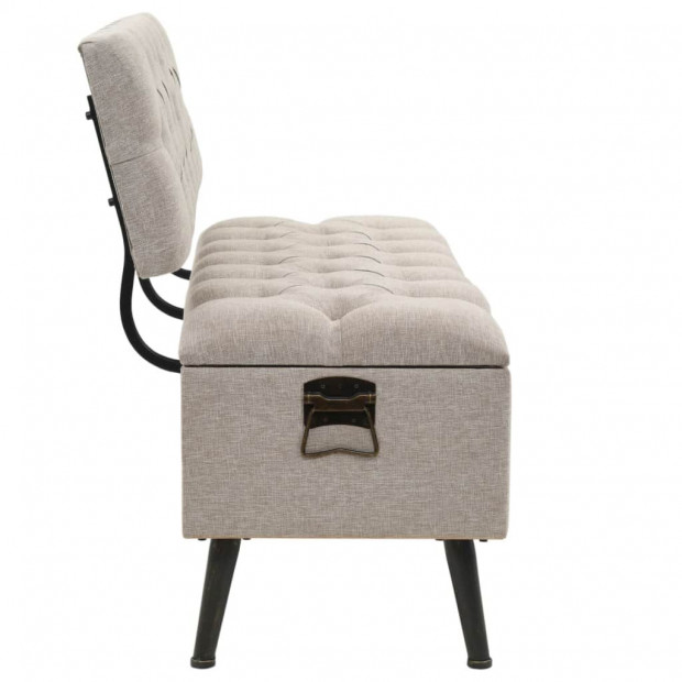 Storage Bench With Backrest 121x53x78 Cm Fabric Image 3