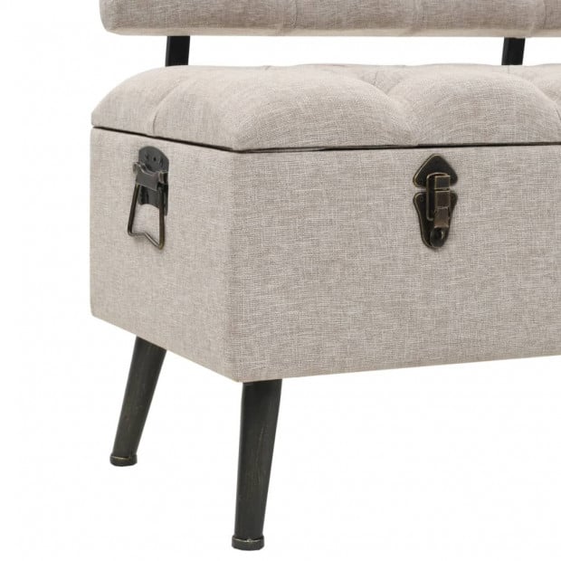 Storage Bench With Backrest 121x53x78 Cm Fabric Image 8