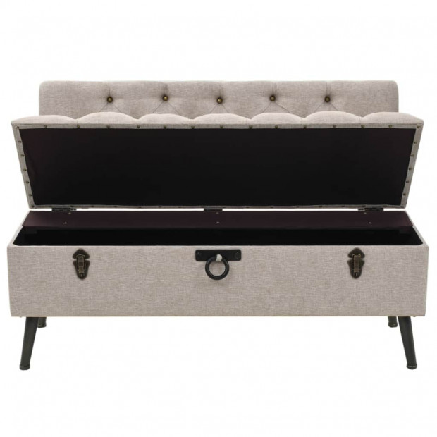 Storage Bench With Backrest 121x53x78 Cm Fabric Image 9