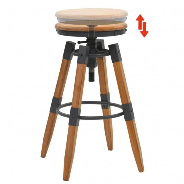 Bar Stools 2 Pcs Solid Fir Wood Image 2