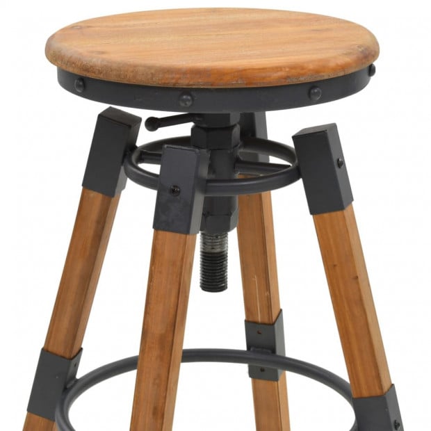 Bar Stools 2 Pcs Solid Fir Wood Image 5