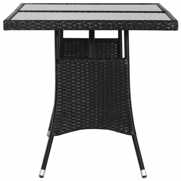 Garden Table Black 140x80x74 Cm Poly Rattan Image 3