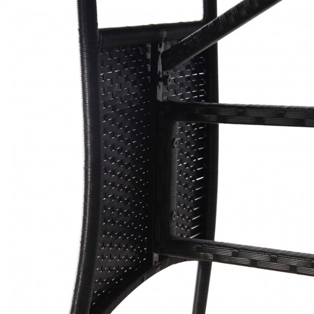 Garden Table Black 140x80x74 Cm Poly Rattan Image 4